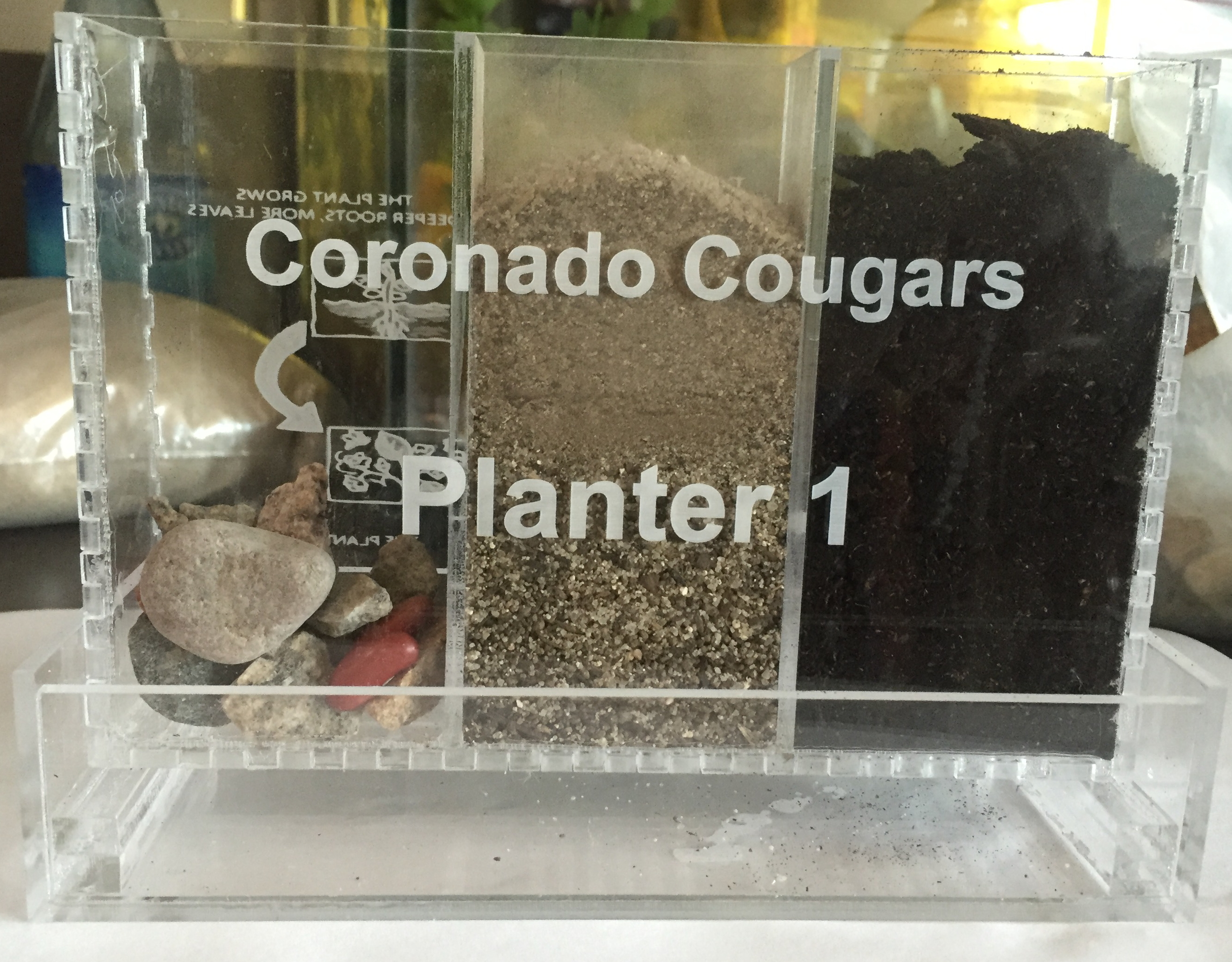 Planter box with materials 
